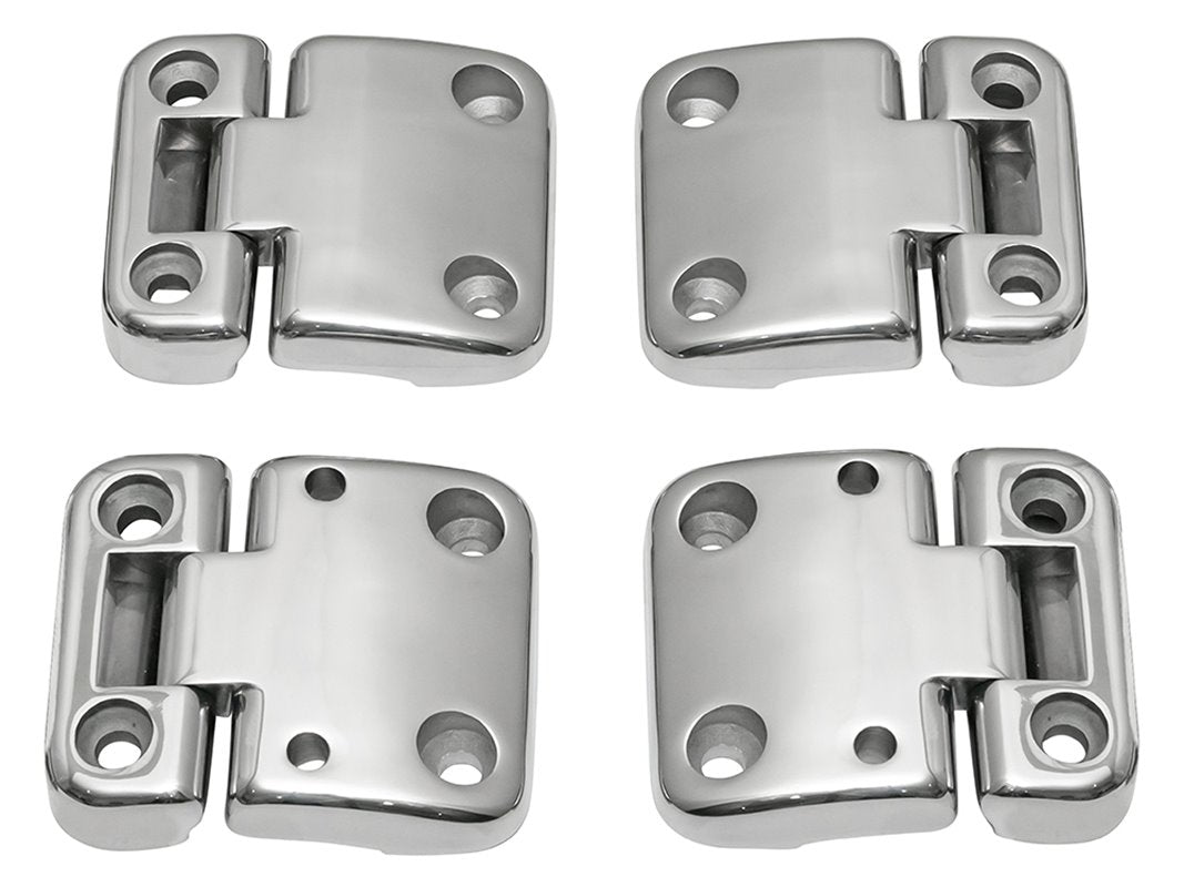 Front Door Hinge Kit - Cast & Polished Stainless Steel w/Stainless Hardware
