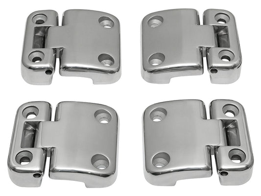 Second Row Hinge Kit - Cast & Polished Stainless Steel w/Stainless Hardware