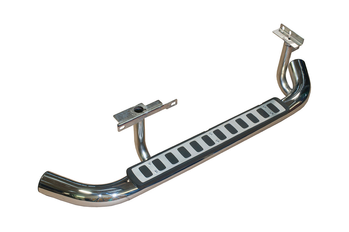 Fire & Ice - Side steps for Defender 90 - Polished Stainless Steel with Black pads - Pair