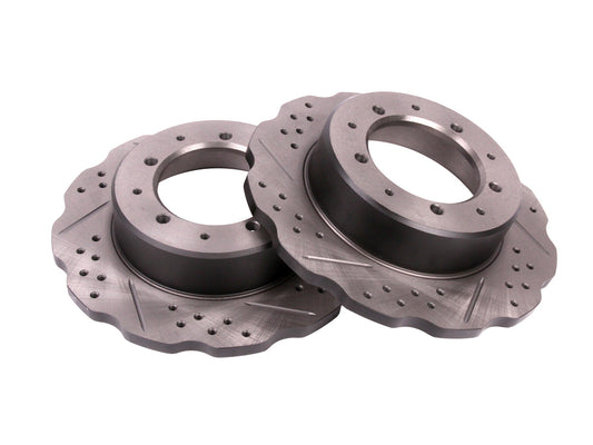 Terrafirma - Wavy Cross Drilled & Grooved Brake Disc - Solid / Rear