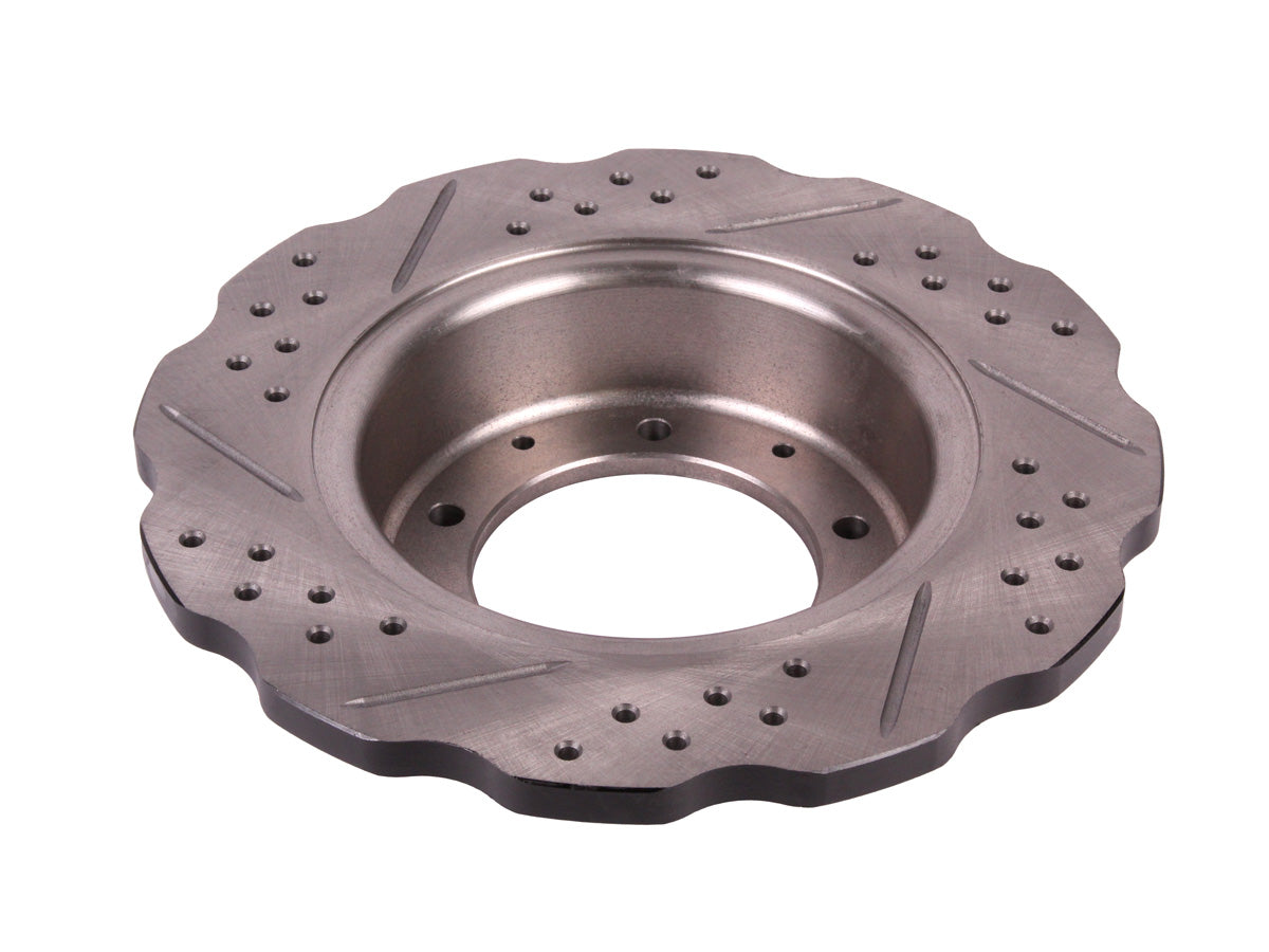 Terrafirma - Wavy Cross Drilled & Grooved Brake Disc - Solid / Rear