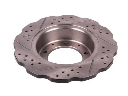 Terrafirma - Wavy Cross Drilled & Grooved Brake Disc - Solid / Rear