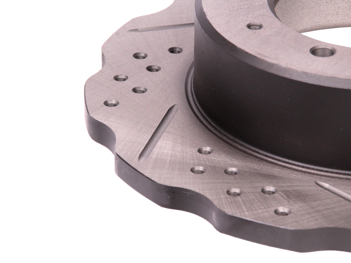 Terrafirma - Wavy Cross Drilled & Grooved Brake Disc - Solid / Rear