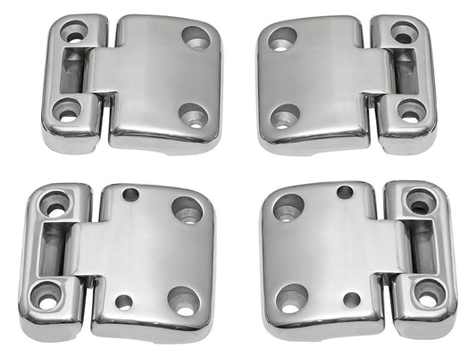 Front Door Hinge Kit - Cast & Polished Stainless Steel w/Stainless Hardware - Series III & Defender