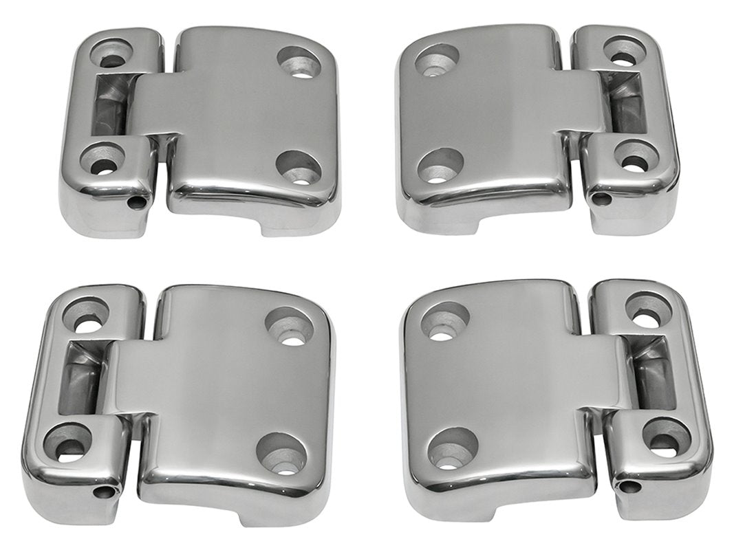 Second Row Hinge Kit - Cast & Polished Stainless Steel w/Stainless Hardware - Series III & Defender