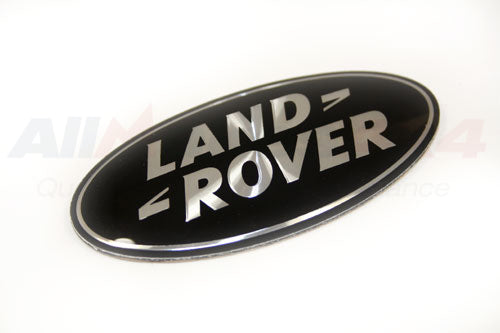 Badge Decal - "Land Rover" Oval - Black/Silver