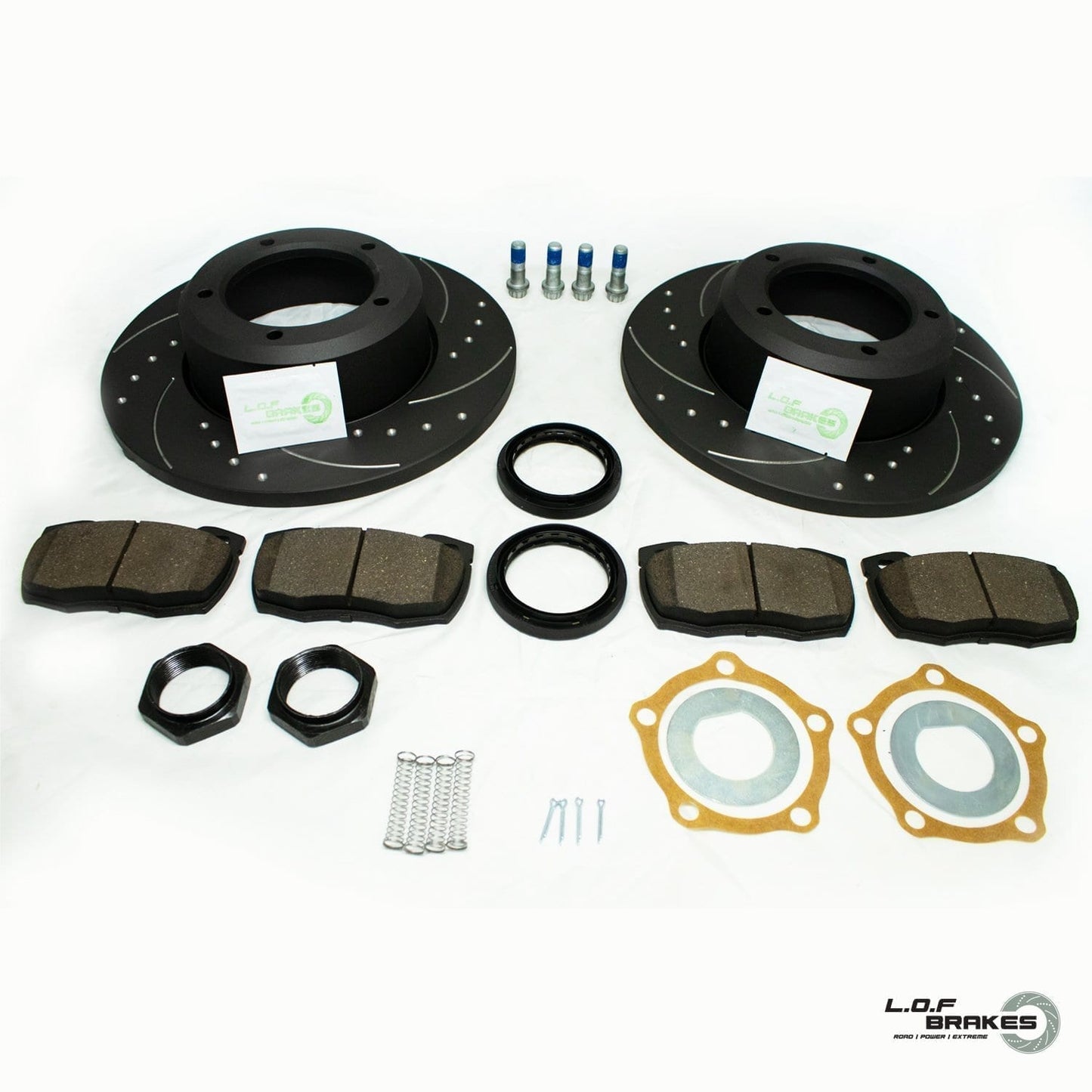 LOF POWERspec Front SOLID Brake Kit (91-16 D90,110,130)