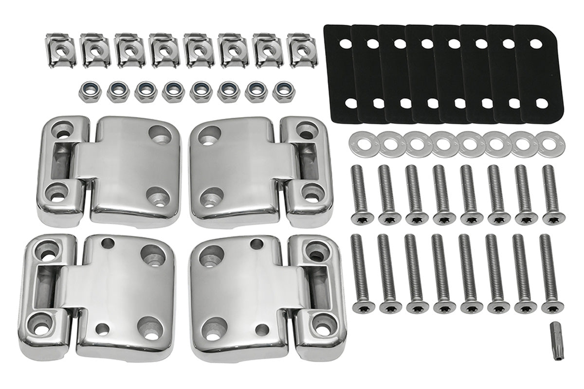 Front Door Hinge Kit - Cast & Polished Stainless Steel w/Stainless Hardware