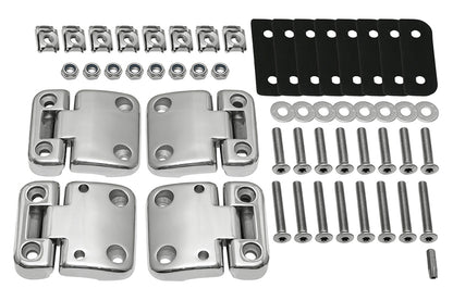 Front Door Hinge Kit - Cast & Polished Stainless Steel w/Stainless Hardware