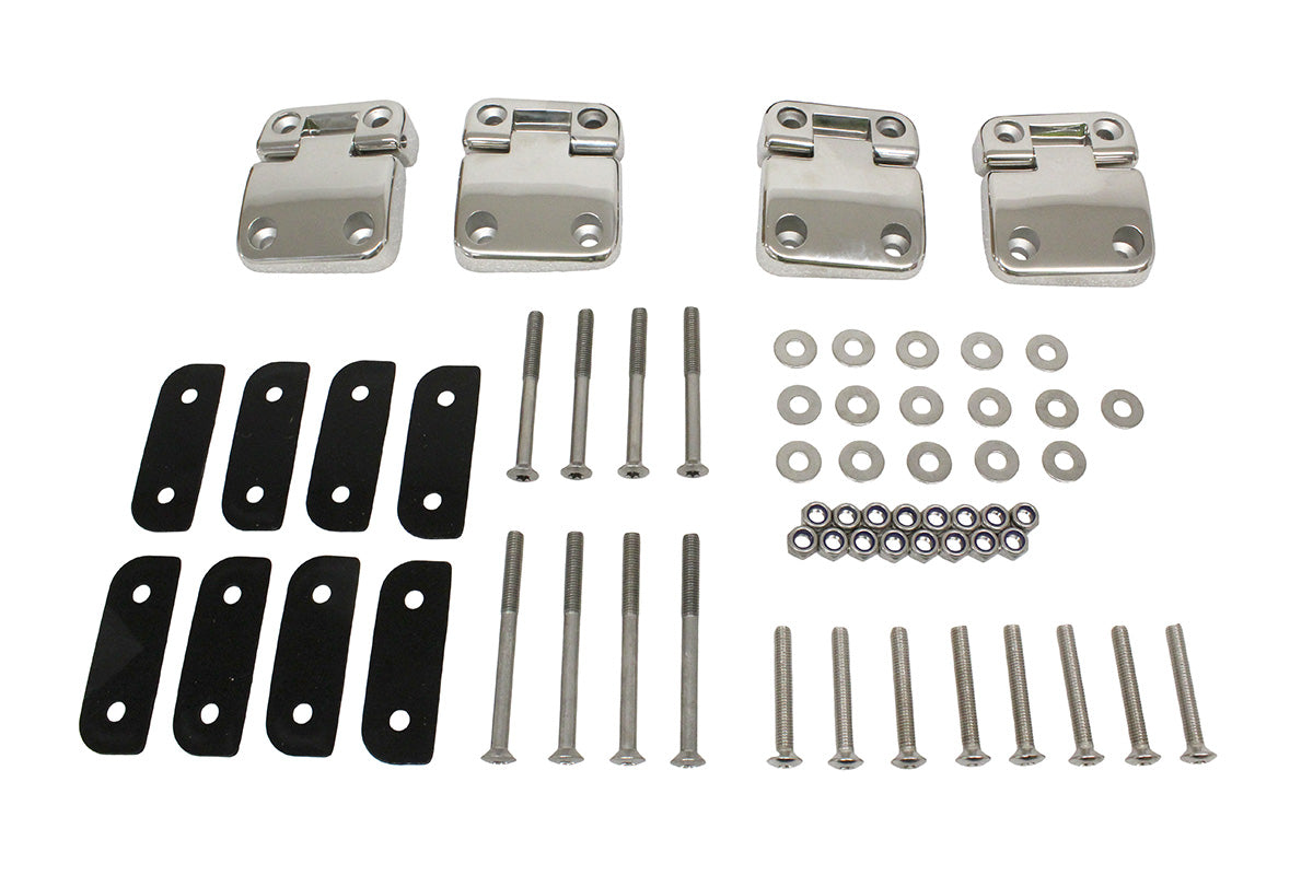 Second Row Hinge Kit - Cast & Polished Stainless Steel w/Stainless Hardware
