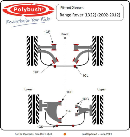 Polybush - Rear Lower Wishbone - Inner - Front Bush - Pair - L322