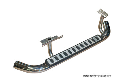 Fire & Ice - Side steps for Defender 110/130 - Polished Stainless Steel with Black pads - Pair