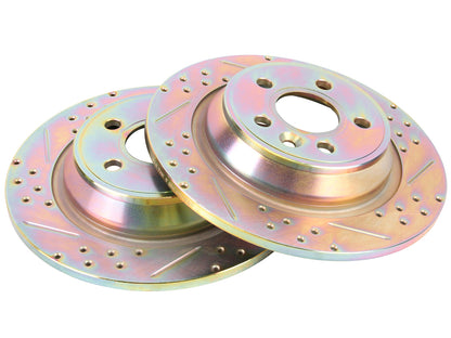 Terrafirma - Crossed Drilled & Grooved Brake Disc - Rear / Solid