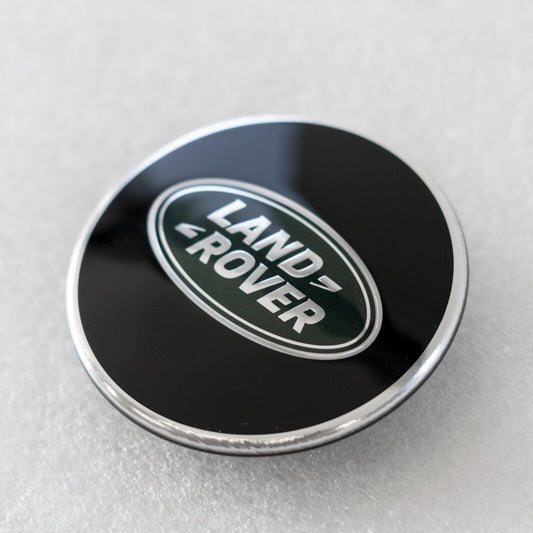 Wheel Center Cap - Chrome with Black Oval "Land Rover" Logo