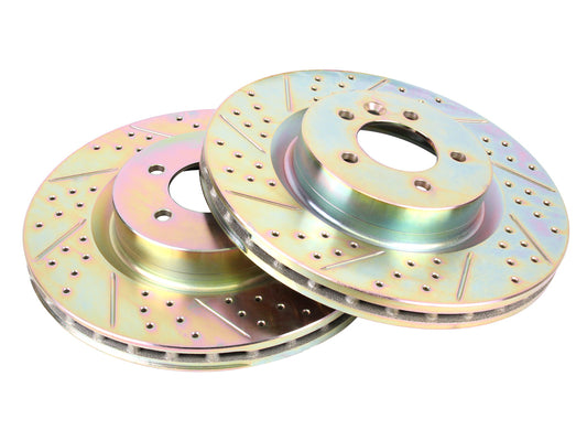 Terrafirma - Crossed Drilled & Grooved Brake Disc - Front / Vented - LR189032CDG