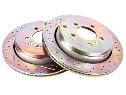 Terrafirma - Crossed Drilled & Grooved Brake Disc - Rear / Vented