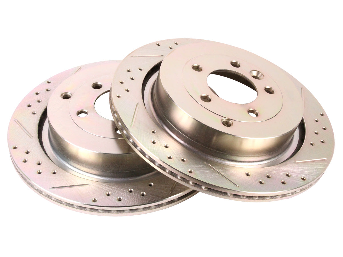 Terrafirma - Crossed Drilled & Grooved Brake Disc - Rear / Vented