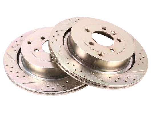Terrafirma - Crossed Drilled & Grooved Brake Disc - Rear / Vented - LR189034CDG