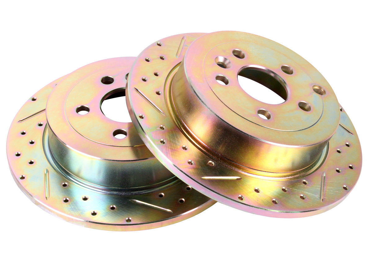 Terrafirma - Crossed Drilled & Grooved Brake Disc - Rear / Solid