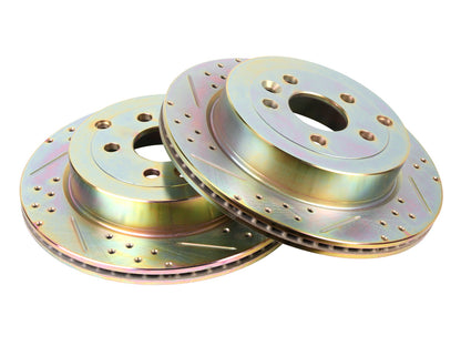 Terrafirma - Crossed Drilled & Grooved Brake Disc - Rear / Vented