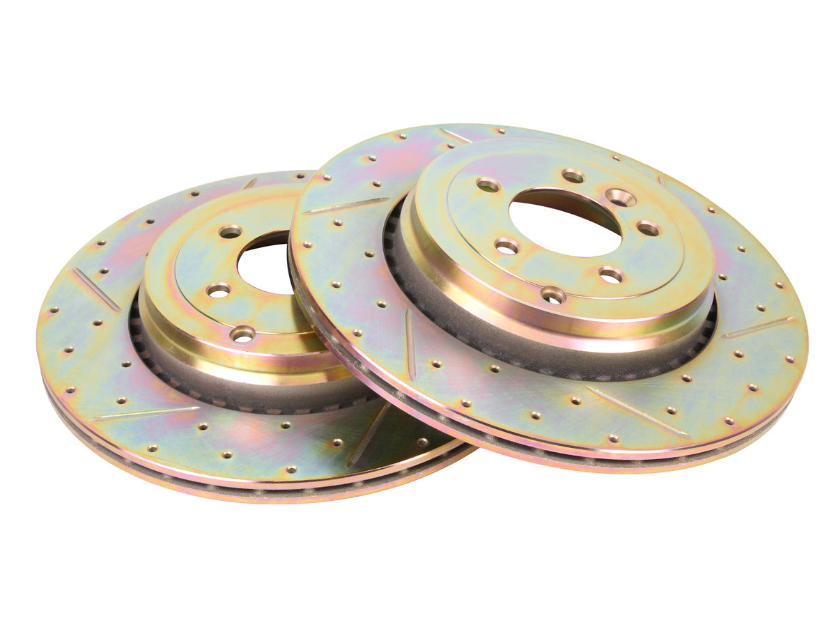 Terrafirma - Crossed Drilled & Grooved Brake Disc - Rear / Vented