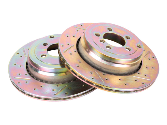 Terrafirma - Crossed Drilled & Grooved Brake Disc - Rear / Vented