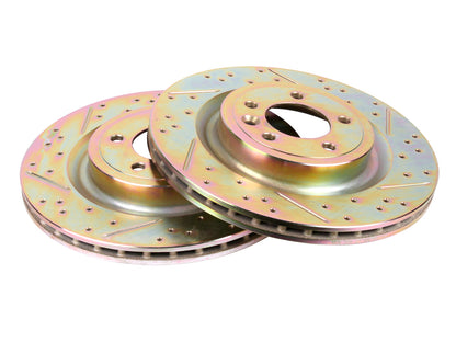 Terrafirma - Crossed Drilled & Grooved Brake Disc - Rear / Vented