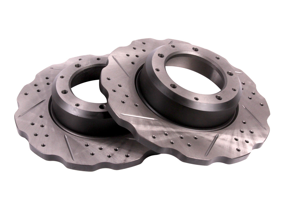 Terrafirma - Wavy Cross Drilled & Grooved Brake Disc Solid Rear