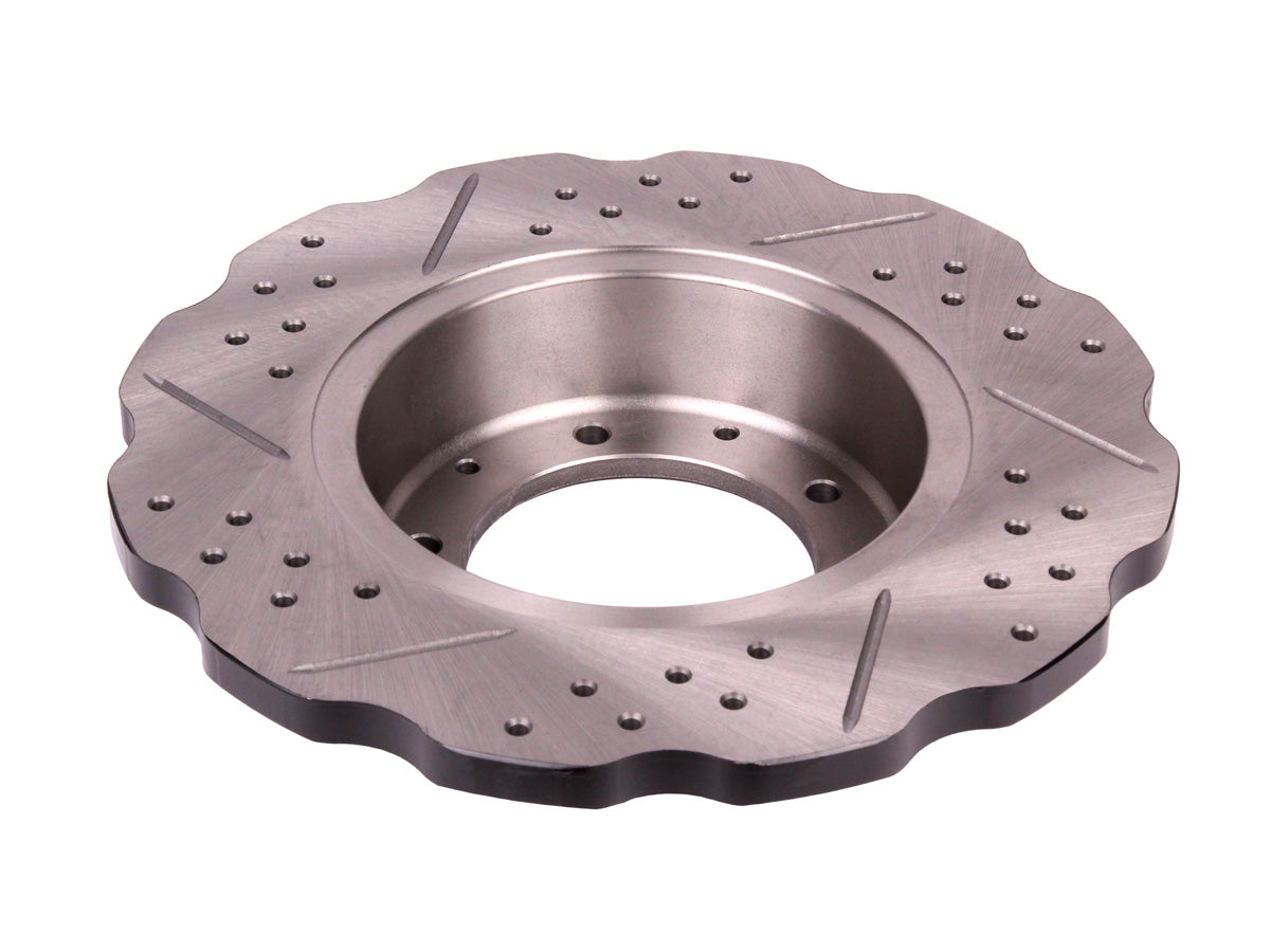 Terrafirma - Wavy Cross Drilled & Grooved Brake Disc Solid Rear