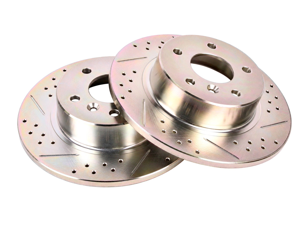 Terrafirma - Crossed Drilled & Grooved Brake Disc - Rear / Solid