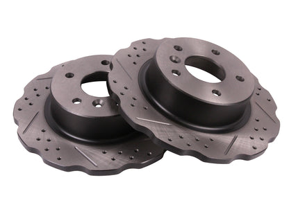 Terrafirma - Wavy Cross Drilled & Grooved Brake Disc Solid Rear