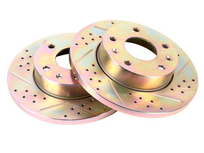 Terrafirma - Crossed Drilled & Grooved Brake Disc - Front / Solid