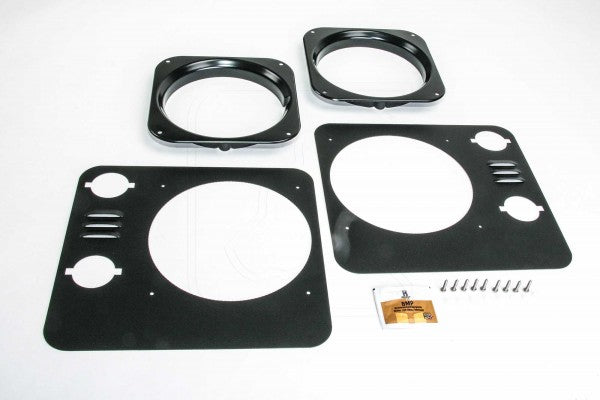 Nakatanenga - Heritage Headlight Plates - Pair - Aluminum - Black Powder coated
