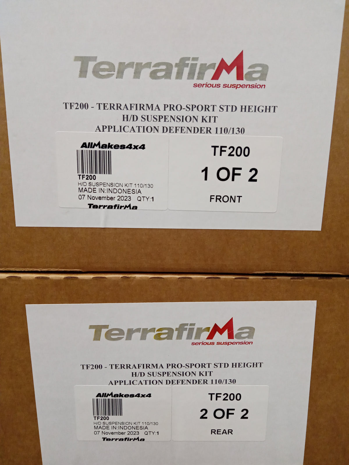 Terrafirma - Pro Sport - Standard Shocks - Standard Springs - Heavy Load