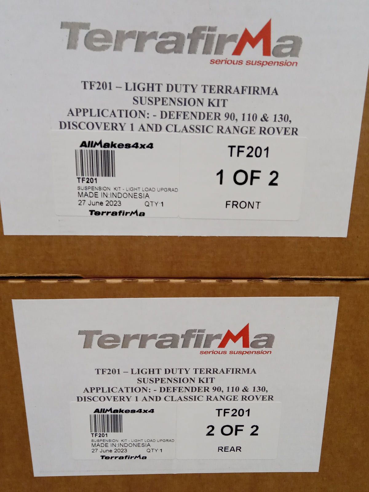 Terrafirma - All Terrain - Standard Shocks - Plus 2" Springs - Light Load