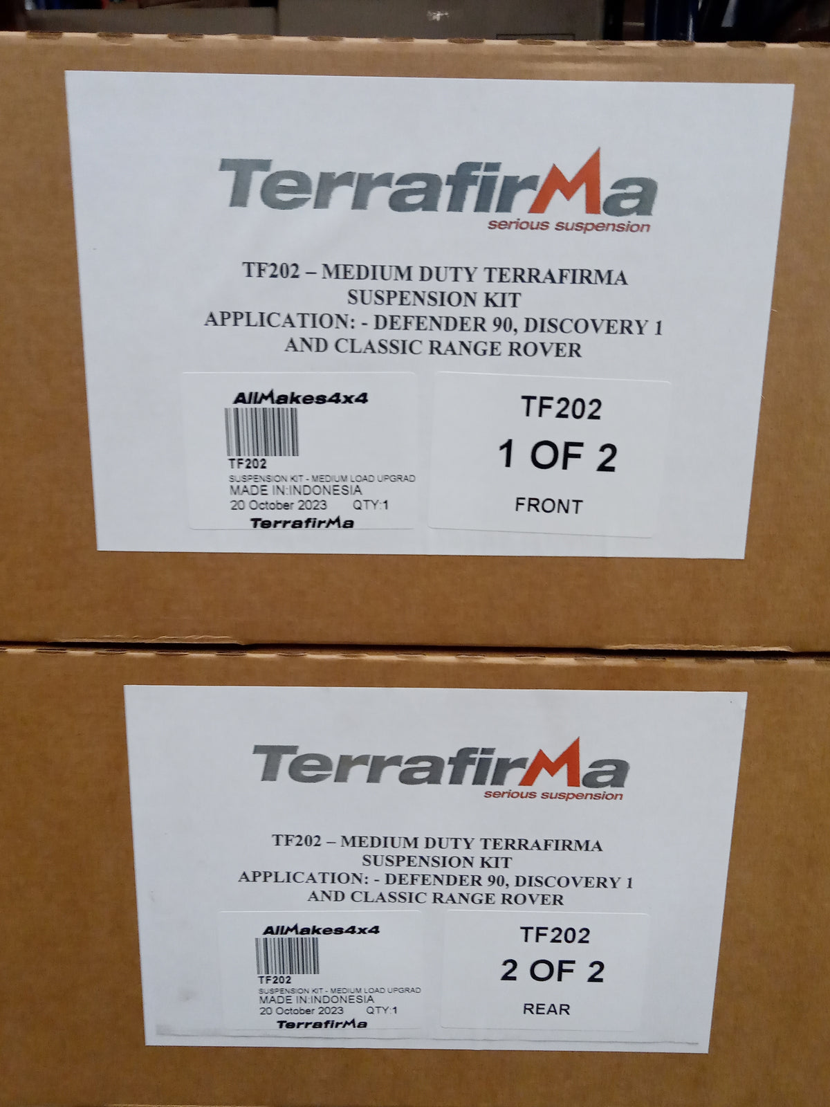 Terrafirma - All Terrain - Standard Shocks - Plus 2" Springs - Medium Load