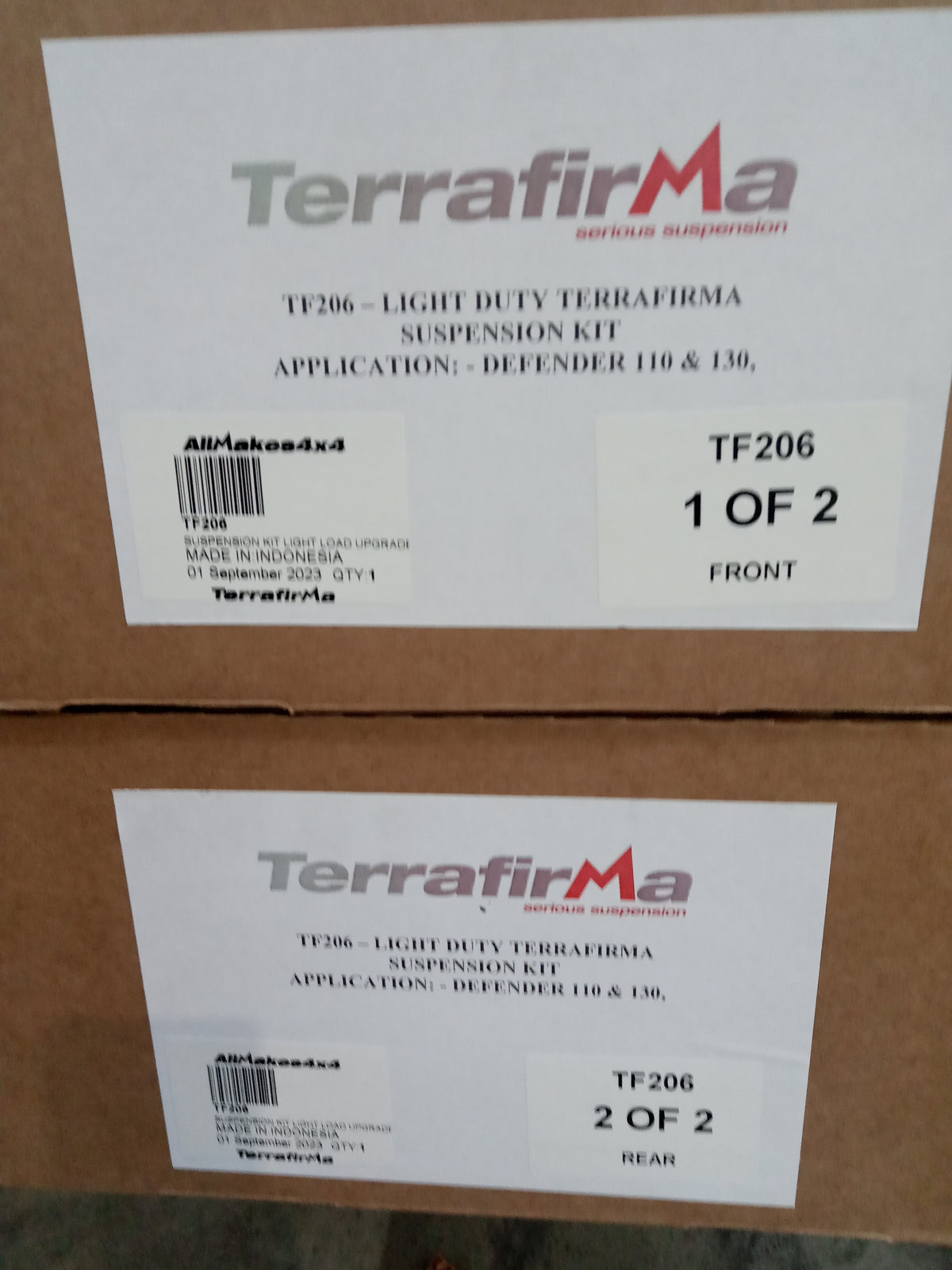 Terrafirma - All Terrain - Standard Shocks - Plus 2" Springs - Light Load