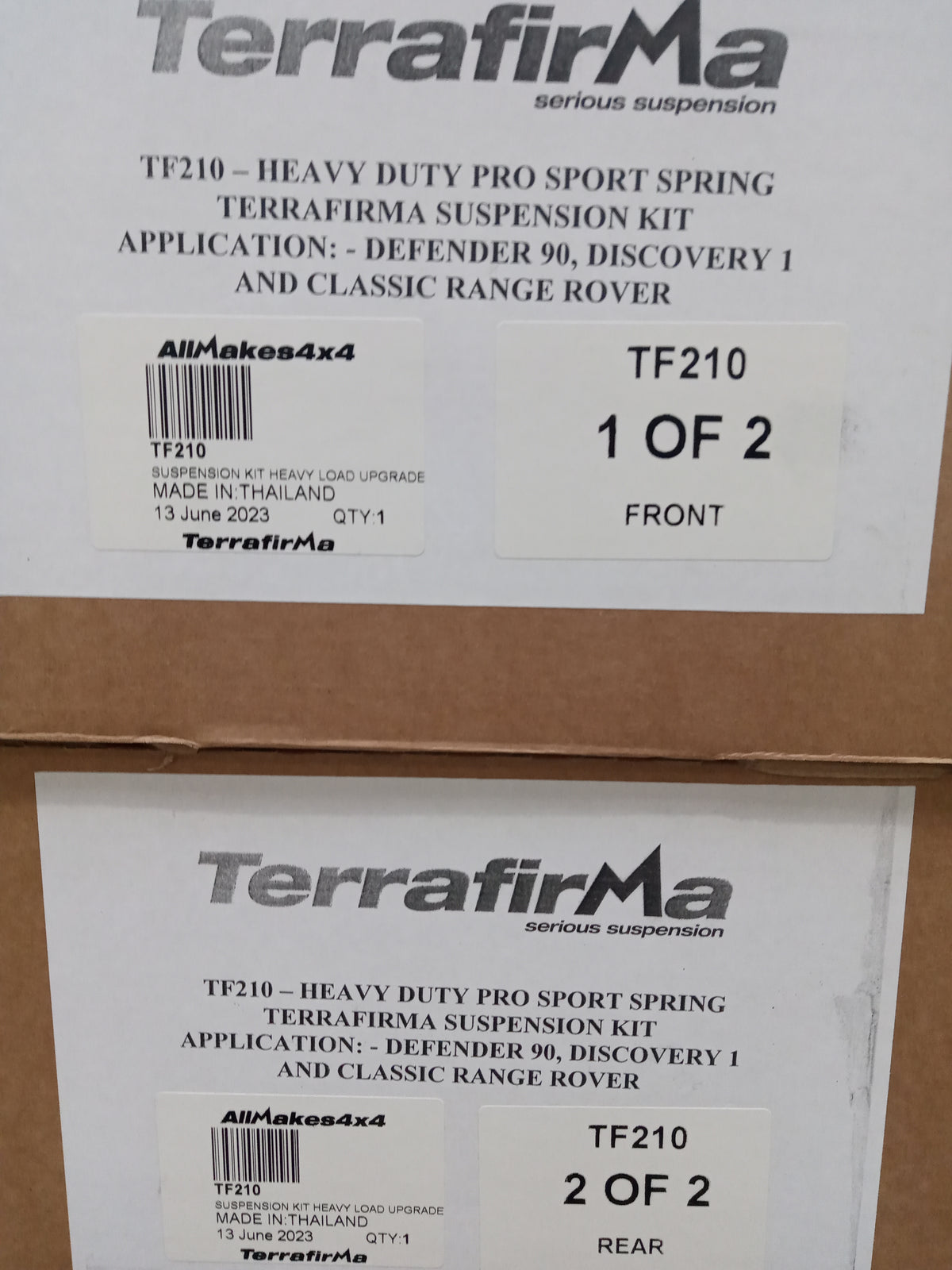 Terrafirma - Pro Sport - 2" Longer Shocks - Plus 2" Springs - Heavy Load