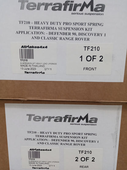 Terrafirma - Pro Sport - 2" Longer Shocks - Plus 2" Springs - Heavy Load