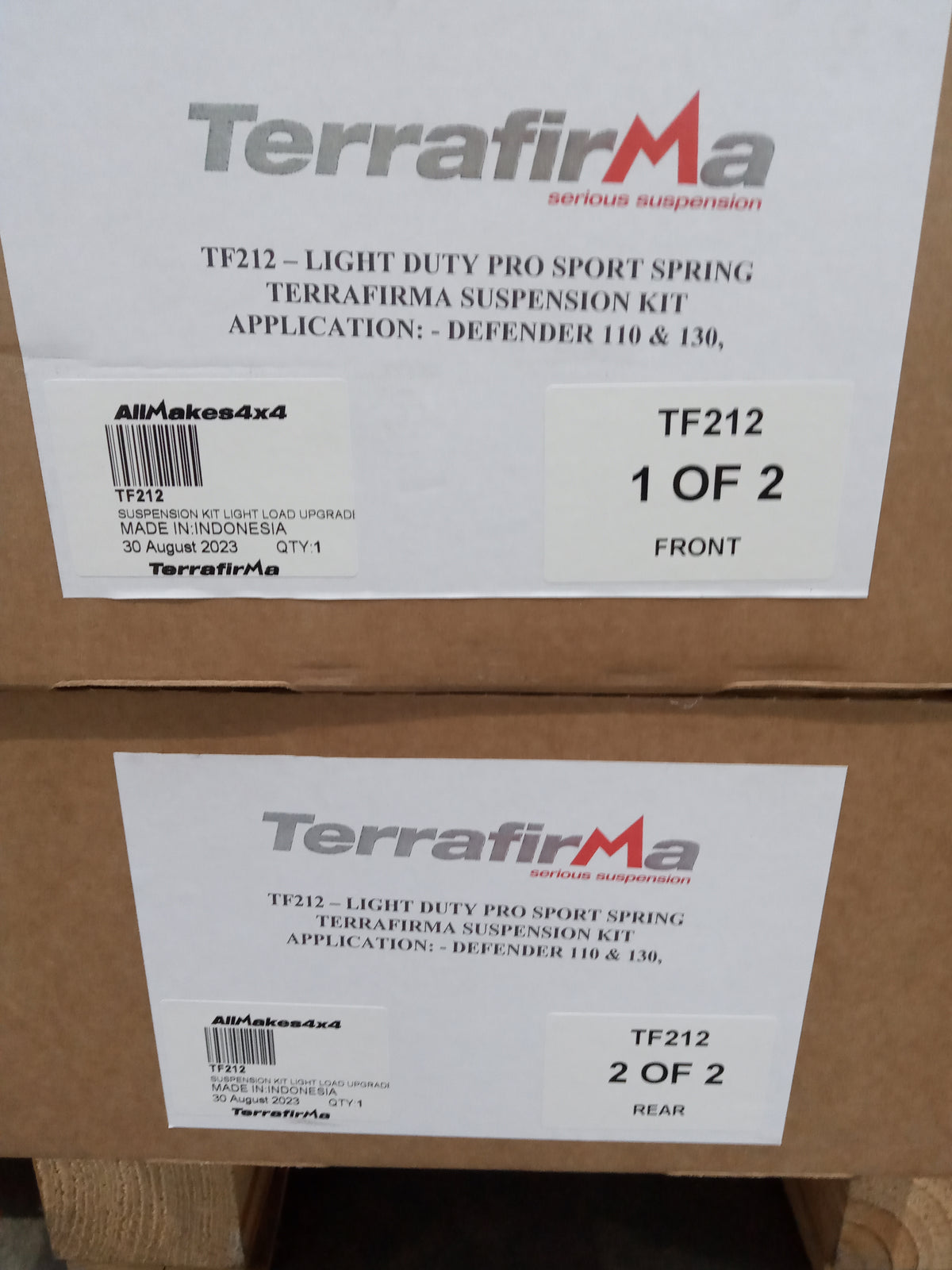 Terrafirma - Pro Sport - 2" Longer Shocks - Plus 2" Springs - Light Load