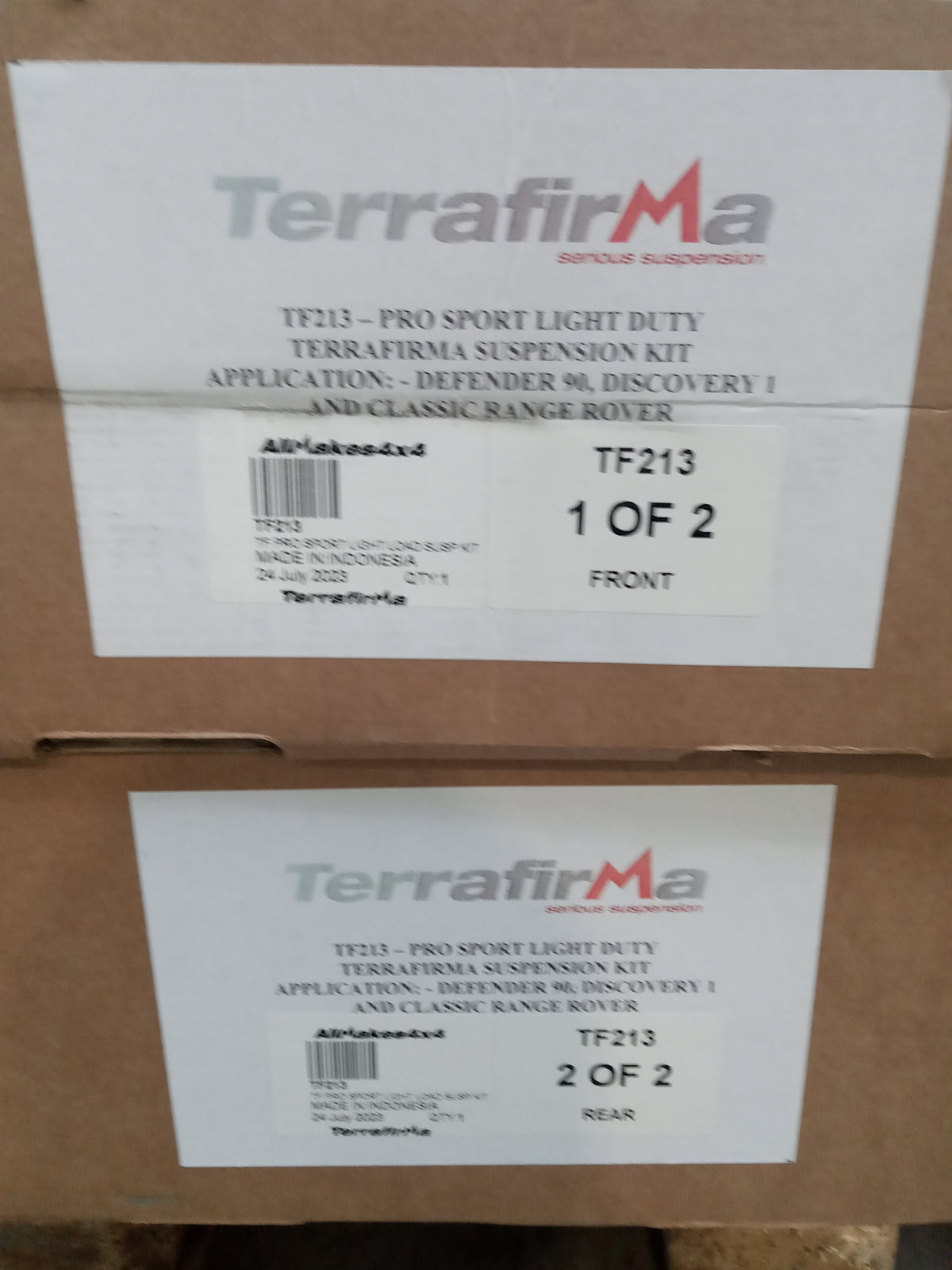 Terrafirma - Pro Sport - Standard Shocks - Plus 2" Springs - Light Load