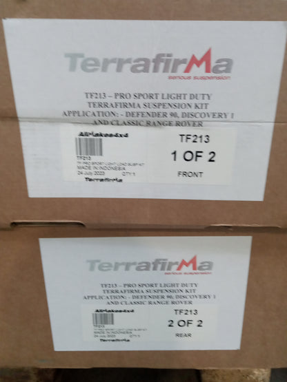 Terrafirma - Pro Sport - Standard Shocks - Plus 2" Springs - Light Load