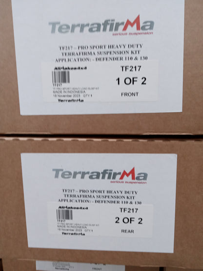 Terrafirma - Pro Sport - Standard Shocks - Plus 2" Springs - Heavy Load