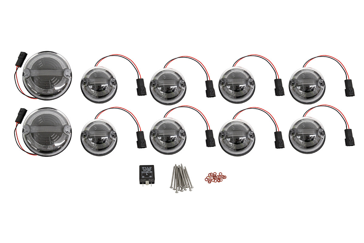 Terrafirma - Halo & Bar LED Complete Light Kit -73mm Kit with 95mm Fog / Reverse - Clear