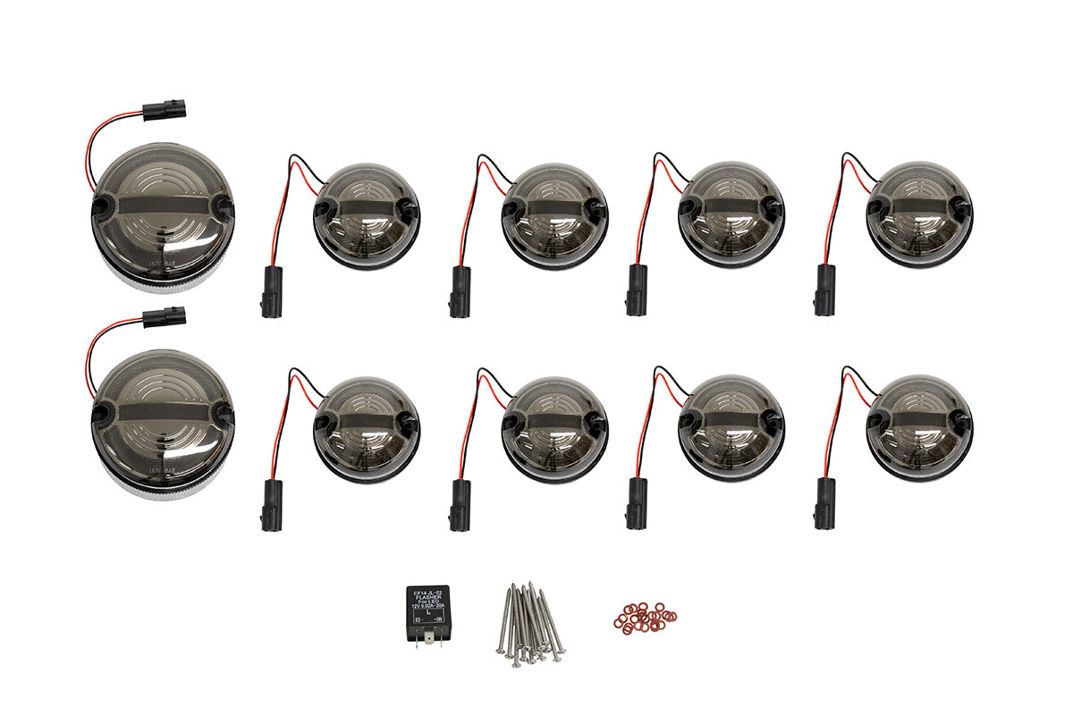 Terrafirma - Halo & Bar LED Complete Light Kit -73mm Kit with 95mm Fog / Reverse - Smoked