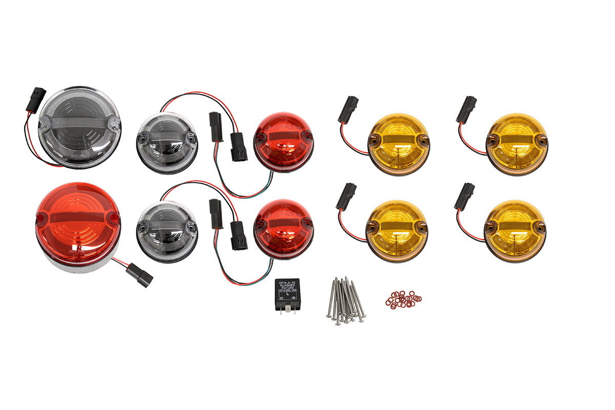 Terrafirma - Halo & Bar LED Complete Light Kit -73mm Kit with 95mm Fog / Reverse - Coloured