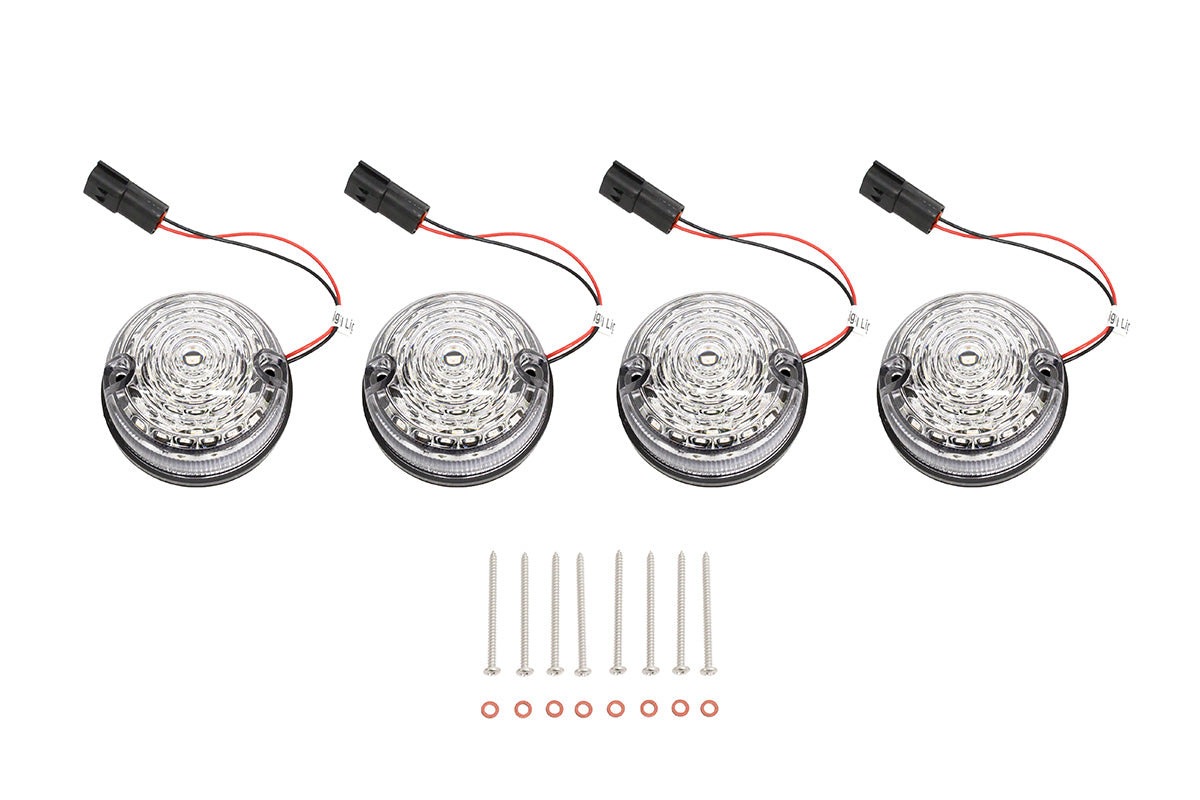 Terrafirma - Scrolling LED Indicators - 73mm - Front & Rear - Clear