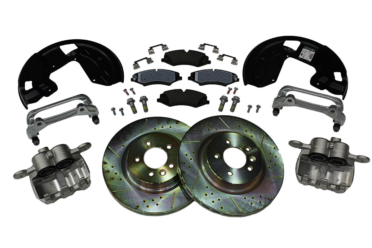 Terrafirma - Terrafirma Front Brake Upgrade Kit - 360mm - Ferodo Pads / Terrafirma Cross Drilled & Grooved Discs