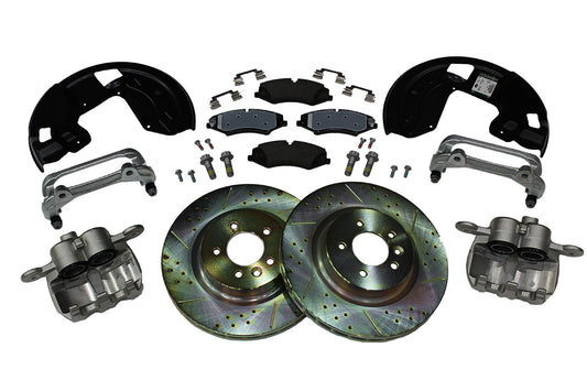 Terrafirma - Terrafirma Front Brake Upgrade Kit - 360mm - Ferodo Pads / Terrafirma Cross Drilled & Grooved Discs