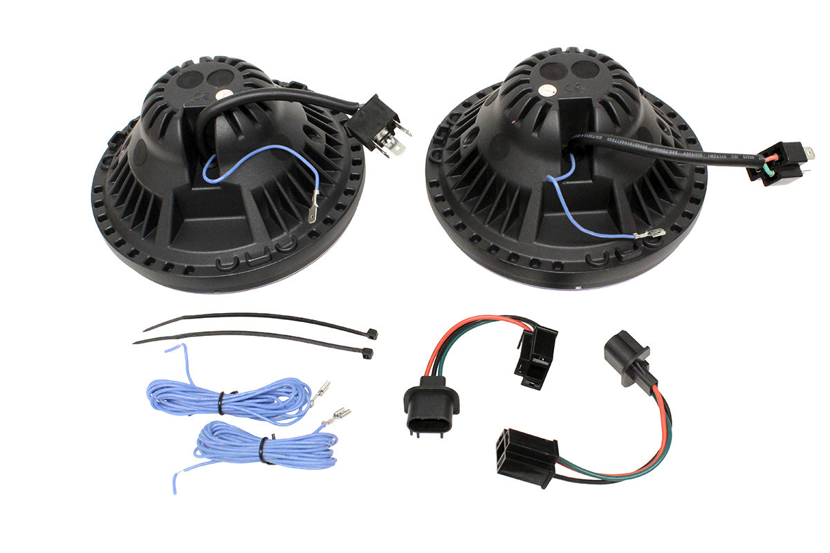 Terrafirma - Halo & Bar 7" LED Headlights - Pair - LHD